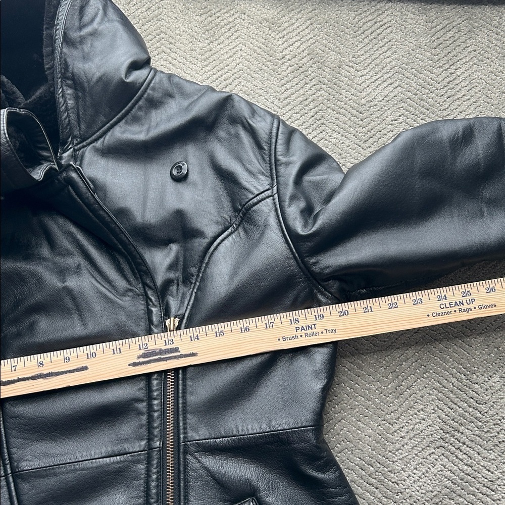 Wilsons Leather Genevieve Jacket Womens Small Black Faux Fur Liner c-6 - Picture 13 of 16